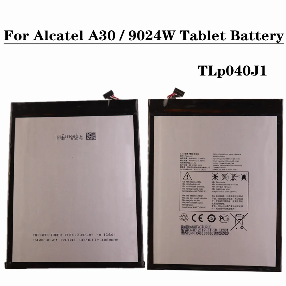 

TLp040J1 Original Battery For Alcatel A30 Tablet 9024W Tablet PC Battery 4080mAh High Quality Rechargeable Batteries In Stock