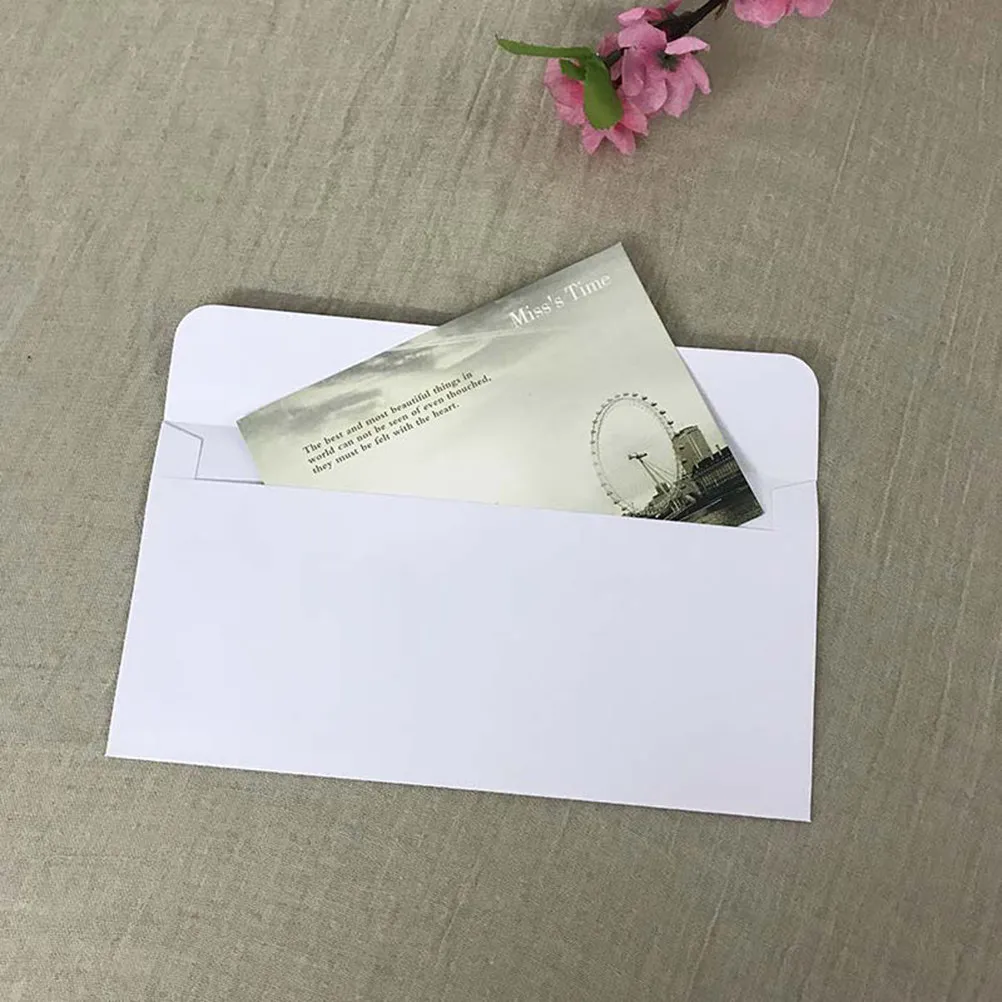 

100pcs 22Cm Plain White Envelope For Invitation Wedding Greeting Cards Business Commercial Use Paper Multifunctional No