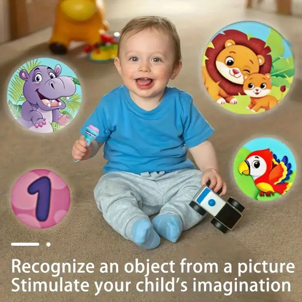 

128 Patterns Children Projector Flashlight Early Education 16 Cards Flashlight Projector Multiple colors Animal Pattern