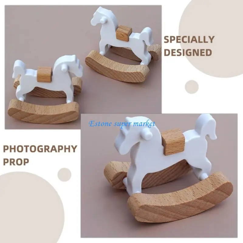 090B 1/12 Doll House Rocking Horse Model Figurine Miniature Furniture For Doll House Bedroom Nursery Room Scene Setting
