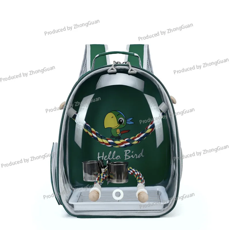 Bird Bag Parrot Bag Outdoor Backpack Transparent Bird Cage Multi-Hole Breathable Portable Storage Machine Cockatiel Budgerigar