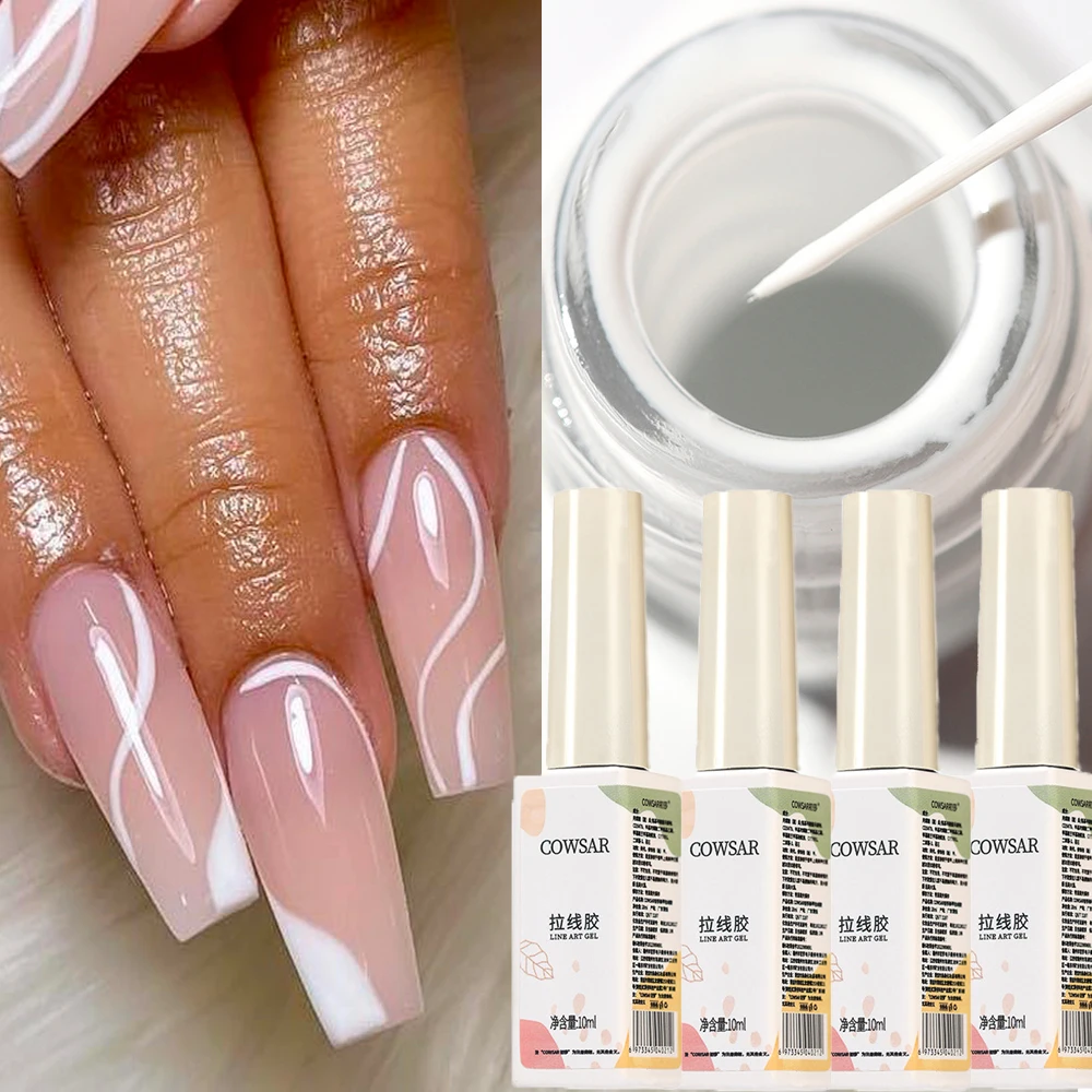 10 ml Weiße Linie Zeichnung Gel Nagellack Französisch Stil Pull Linie Graffiti Malerei Streifen Gel Semi Permanent Malerei Gel lack