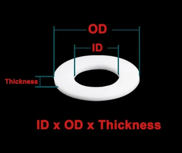 PTFE Gasket Flat Washer Thickness 0.2-1mm ID 2mm~20mm Resistant to High&Low Temperature Anti-aging For Flange