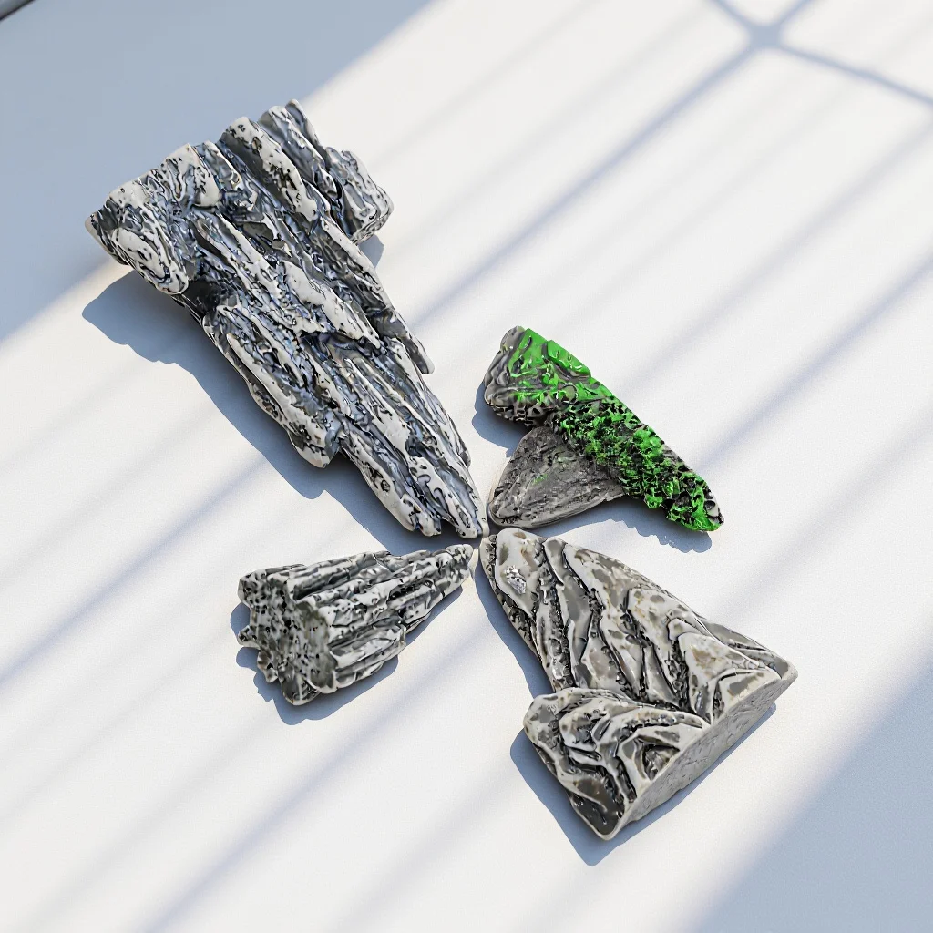 

Alipis Mini Rockery Accessories for Aquarium Zen Garden Realistic Resin Rocks Fish Tank Terrarium Decor 4Pcs Set