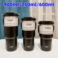 600ml 750ml 900ml Coffee Cup Thermal Vacuum Mug Stainless Steel Non-slip Leak-Proof Thermos Insulated Cup Milk Tea Water Bottle