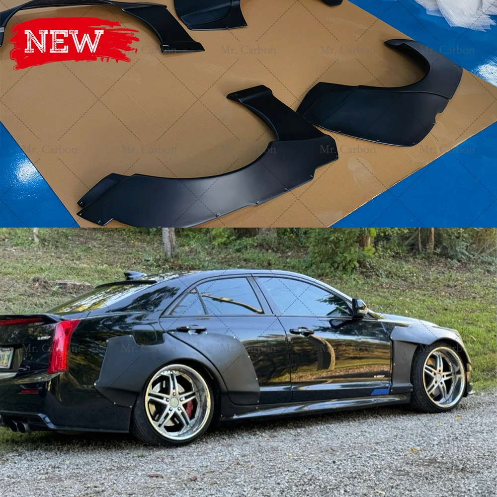 WIDE ARCH FOR CADILLAC ATSL MB STYLE FIBER GLASS FRONT/REAR WIDE FENDER TRIM BODYKIT TUNING PART FOR ATSL FRP FLARES ARCH RACING