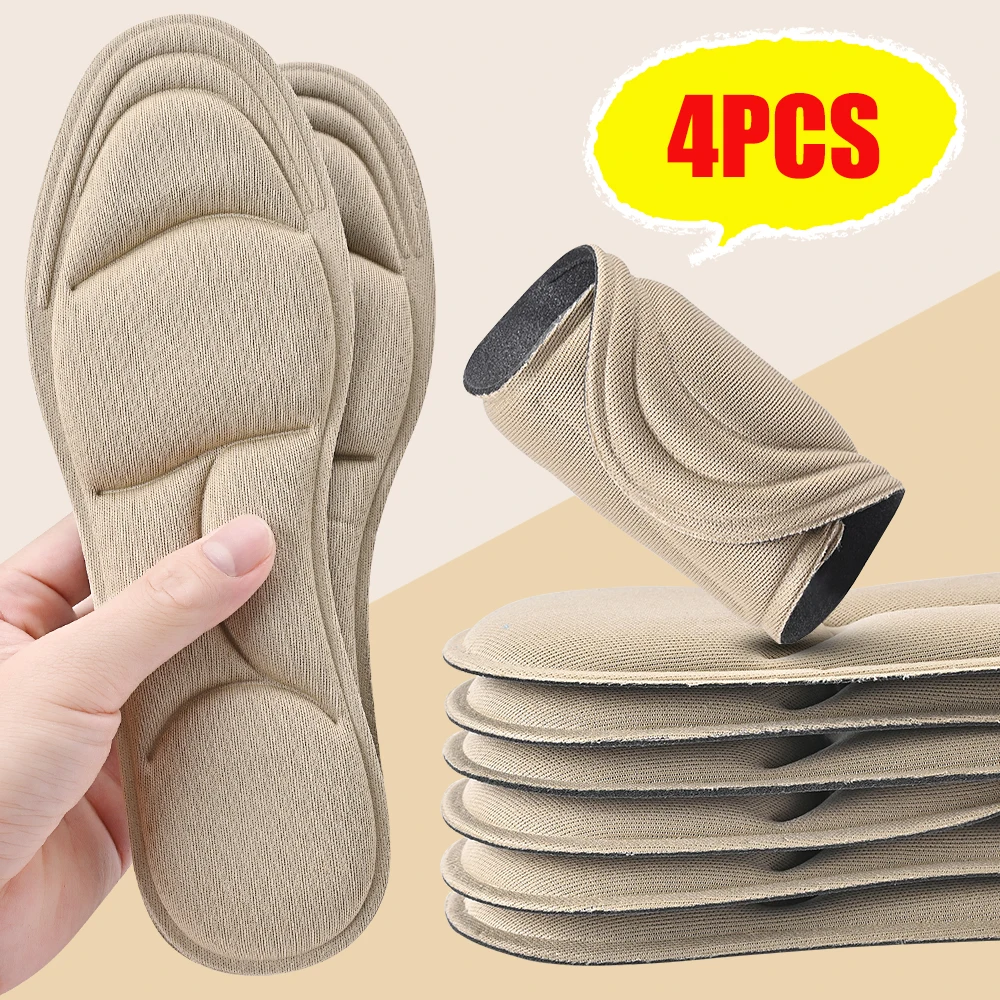 

4PCS 5D Massage Memory Foam Insoles Thickening Breathable Cushion Cushioning Comfort Suitable For High Heels Insoles