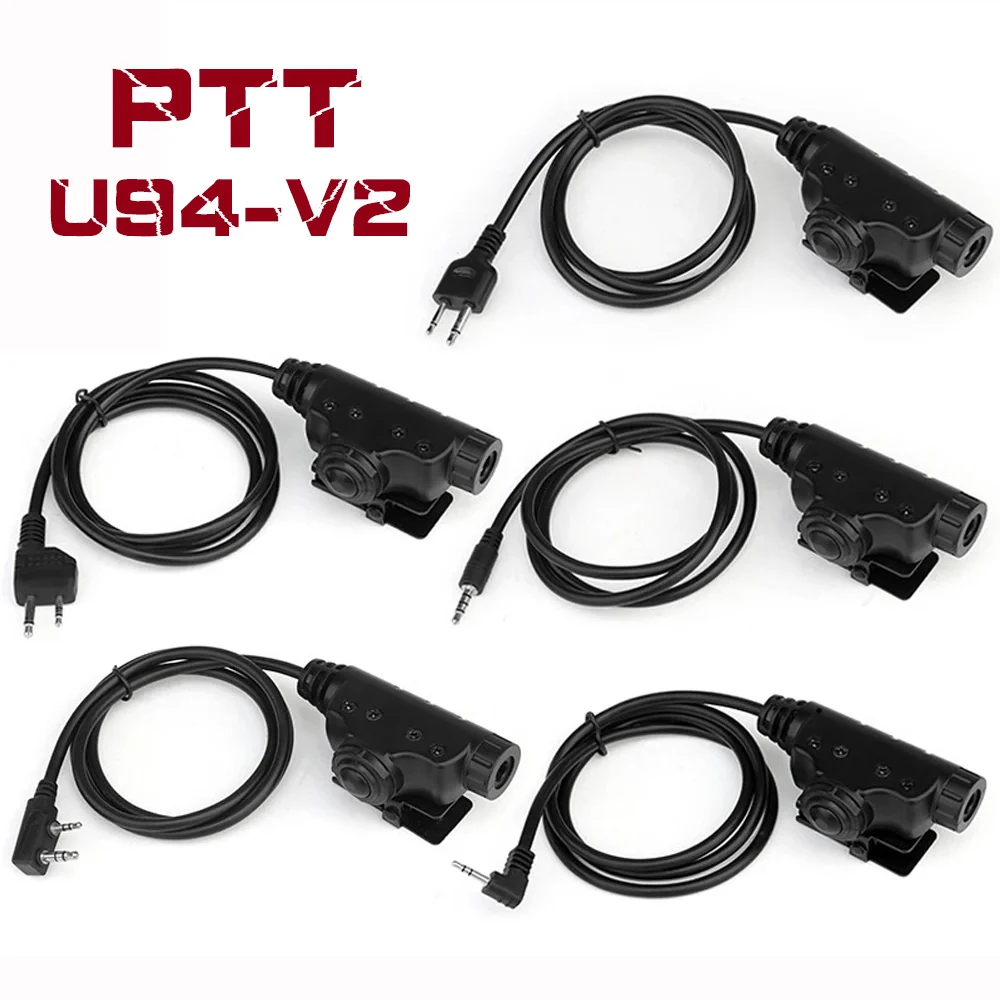 U94 PTT V2 Model U174 Cable Plug Military Hunting Tactical Headset Adapter for Walkie Talkie Motorola Kenwood BAOFENG Radio