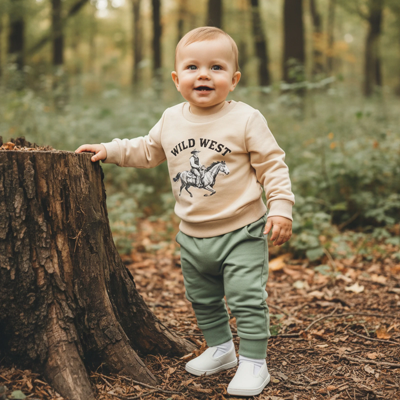 

Toddler Christmas Clothes Baby Boy Western Tracksuit Outfit Letter Horse Pullover Sweatshirt and Solid Pants Spring Clothing Set