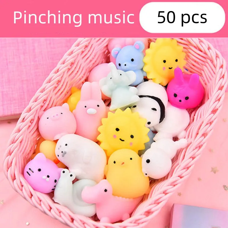 50pcs Pequeno Animal Bonito Pet Seal Jun Pequeno Coelho Brinquedo Criativo Pinching Música Descompressão Brinquedo das Crianças