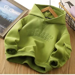 Spring and Autumn Teenage Boys' Hoodie New Children's Pullover Long sleeved Casual Bottom Shirt