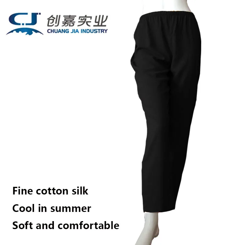 

Cotton Silk Summer Ladies Nine Points Pants Black Everything Casual Comfortable Women Breathable Sweat Absorption Soft Large 5XL