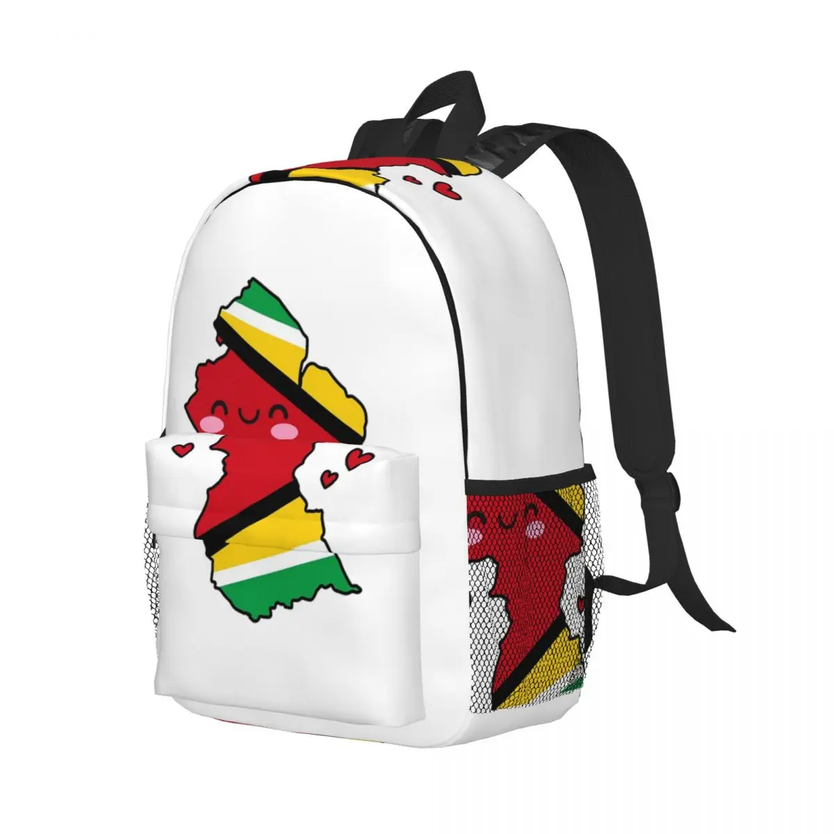 Guyana Flag Map Smile With Love Backpack Student Boys Girls BookBag Men Women School Bag Laptop Shoulder Bags