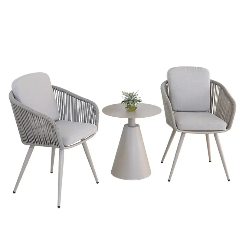 Outdoor Patio Furniture Set Rattan Style Wicker Chair and Table Combination for Garden Balcony Terrace Leisure Seating Area