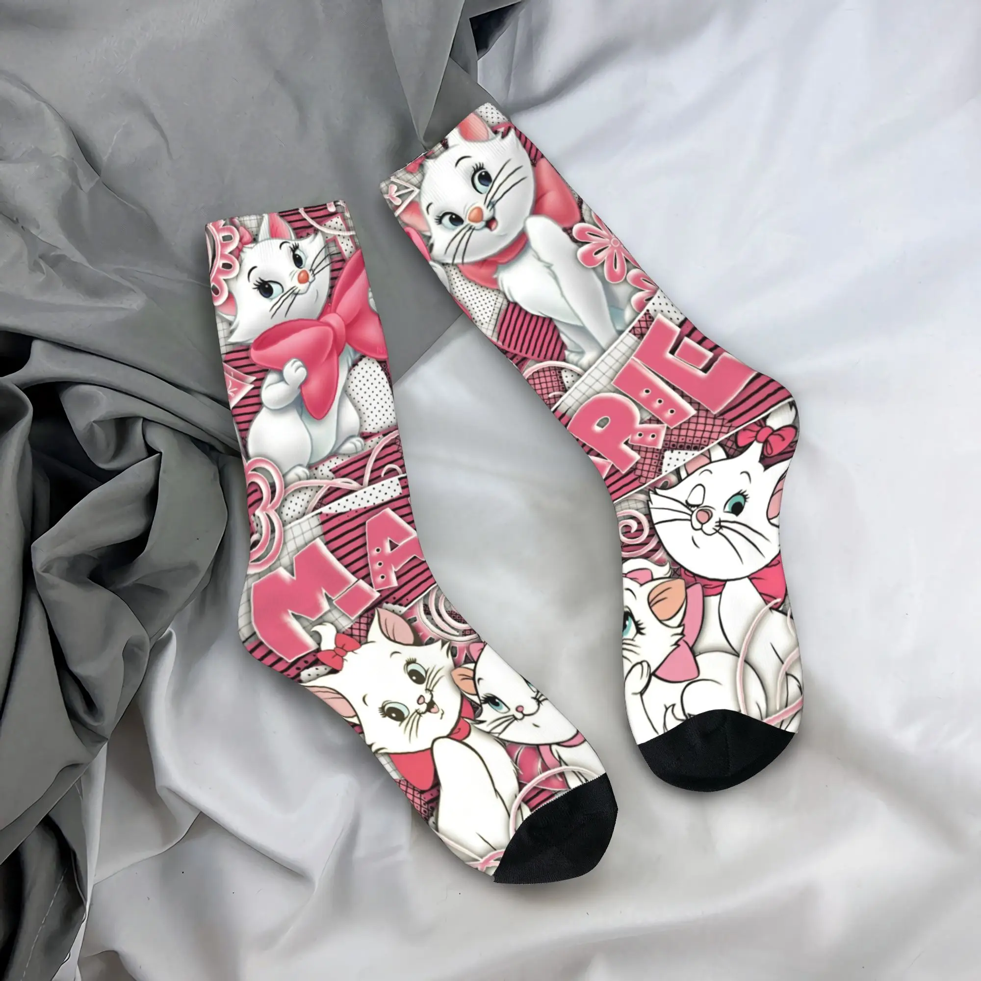 

Носки для женщин и мужчин, носки с изображением кошки Мари из «Аристокатов», противоскользящие мягкие носки, осенние носки в стиле Харадзюку, носки для бега