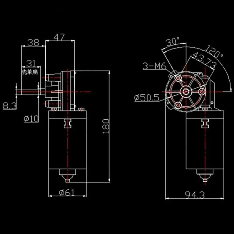DC12V~24V 60W 5N.M 10rpm-70rpm Schneckengetriebemotor mit positiver Umkehrung und Selbsthemmung – Detail 5