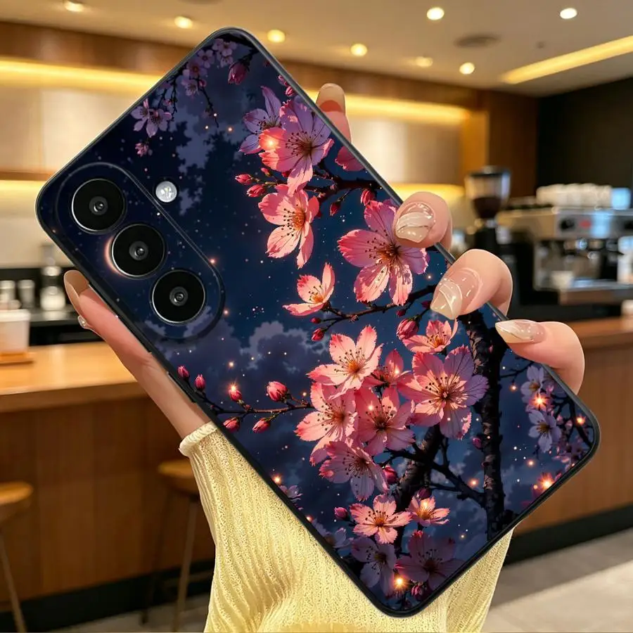 Moon Flowers Case for Samsung Galaxy S26 Ultra S10 S9 S23 S21 FE Note 20 8 9 10 S25+ S25 Plus S24 S24+ S20 S26+ Phone Cover