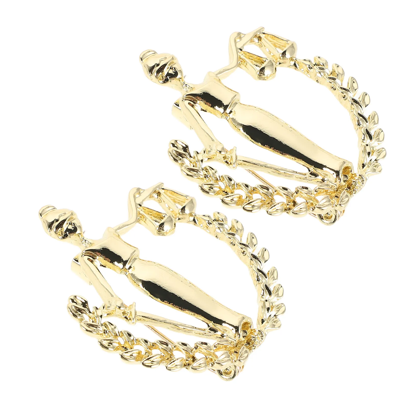 Golden Libra Balance Brooch Pin Set – Metal Justice Scale Lapel Pins for Men & Women, Formal Shirt & Suit Accessory