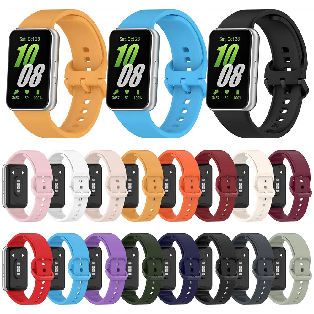 BEHUA Armband für Samsung Galaxy Fit 3 SM-R390, strapazierfähiges Silikon-Sportarmband, einfarbig, verstellbares Armband-Zubehör – Detail 6