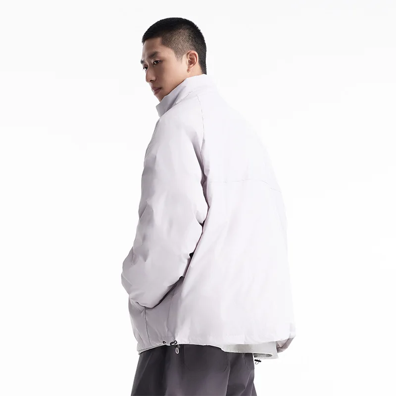 เสื้อแจ็คเก็ตพัฟเฟอร์ผู้ชายแบบคอตั้งสไตล์ญี่ปุ่น, เสื้อโค้ทผู้ชายแบบมินิมอล, เสื้อแจ็คเก็ตฤดูหนาวผู้ชายสีพื้นขนาดใหญ่