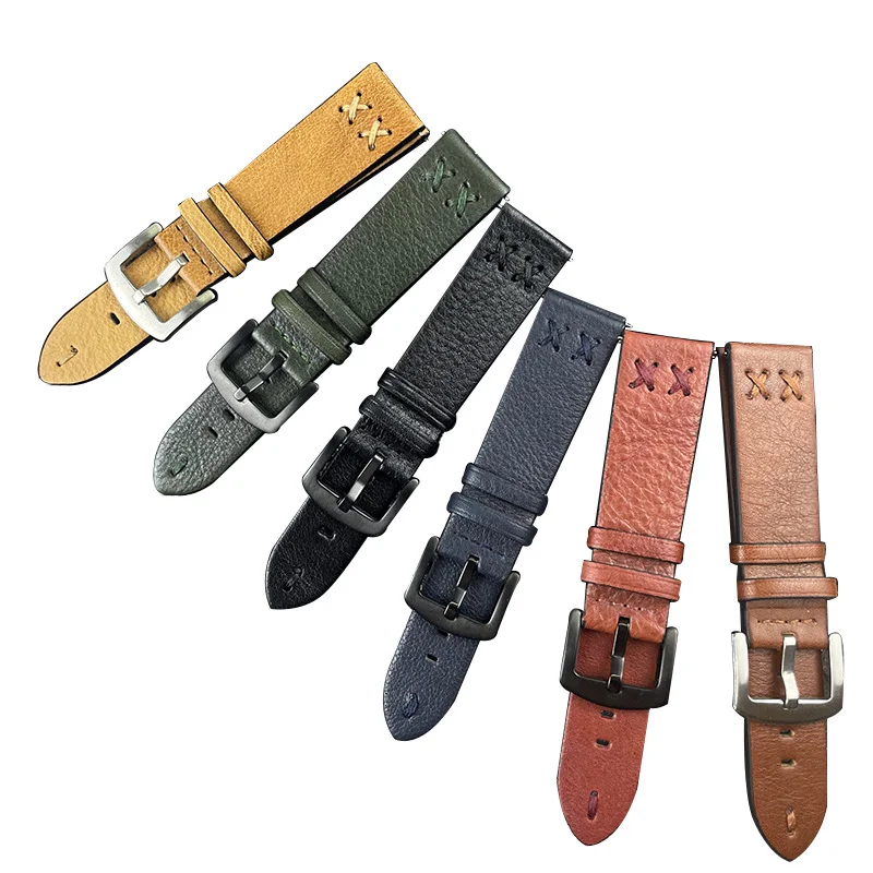 Genuine Leather Straps For Samsung Galaxy watch 6/5 pro/7/FE//4/Classic 20mm 22mm bracelet amazfit GTS-GTR 4-3-2e-mini watchband