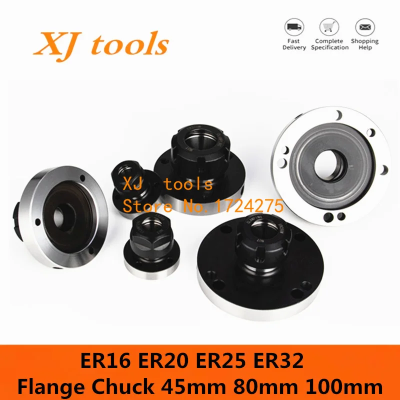 ER16 ER20 ER25 ER32 45 80mm/100mm Diameter Collet Chuck Cartridge Fixing Chuck Holder For CNC Milling Table Machine Lathe Tools