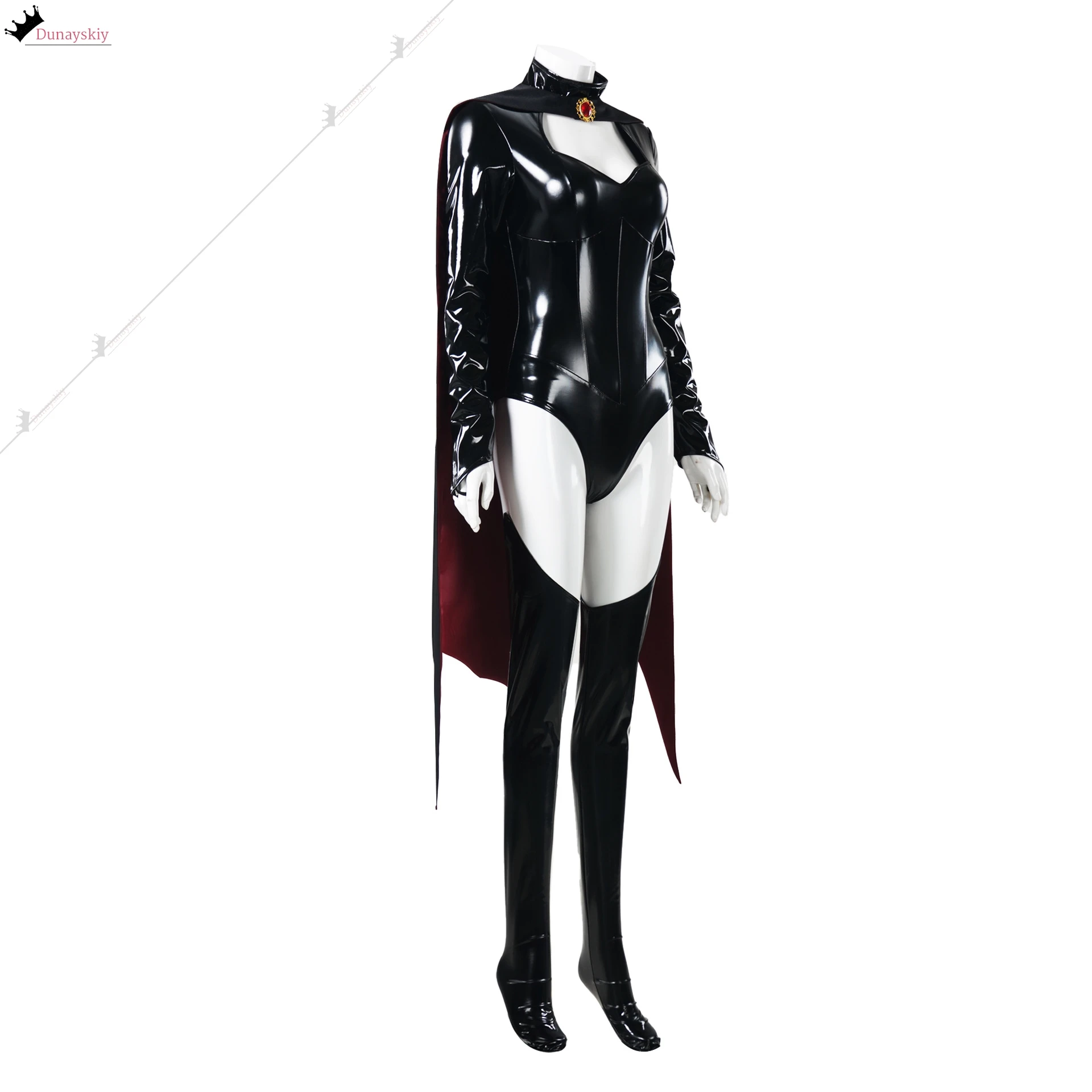 Madely Cosplay Kostüm Glänzendes PU-Leder Overall Sexy Zentai X-Men X97 Rollenspiel Outfits Anime Party Anzug Damenkostüme