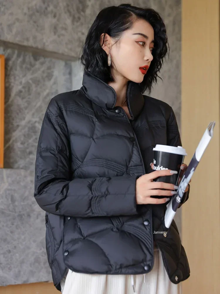 2023 New Women Fashion Short Korean Puffer Jackets Ultra Light Casual Baggy Warm Down Coat Female Windproof Parkas 4xl 5xl