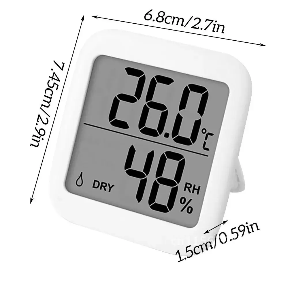 Digital Home Thermometer Hygrometer Automatic Electronic Temperature Humidity Monitor Clock Large LCD Screen Meter