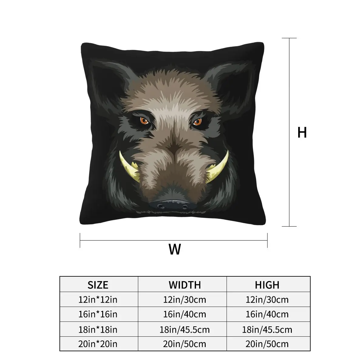 Funny Wild Pig Hunting Square Pillowcase Pillow Cover Cushion Decor Comfort Throw Pillow for Home Sofa