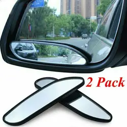 Espejo retrovisor Rectangular para coche, carcasa de plástico negra de 2 piezas, punto ciego de cristal, gran angular, convexo, vista lateral trasera, camión, SUV