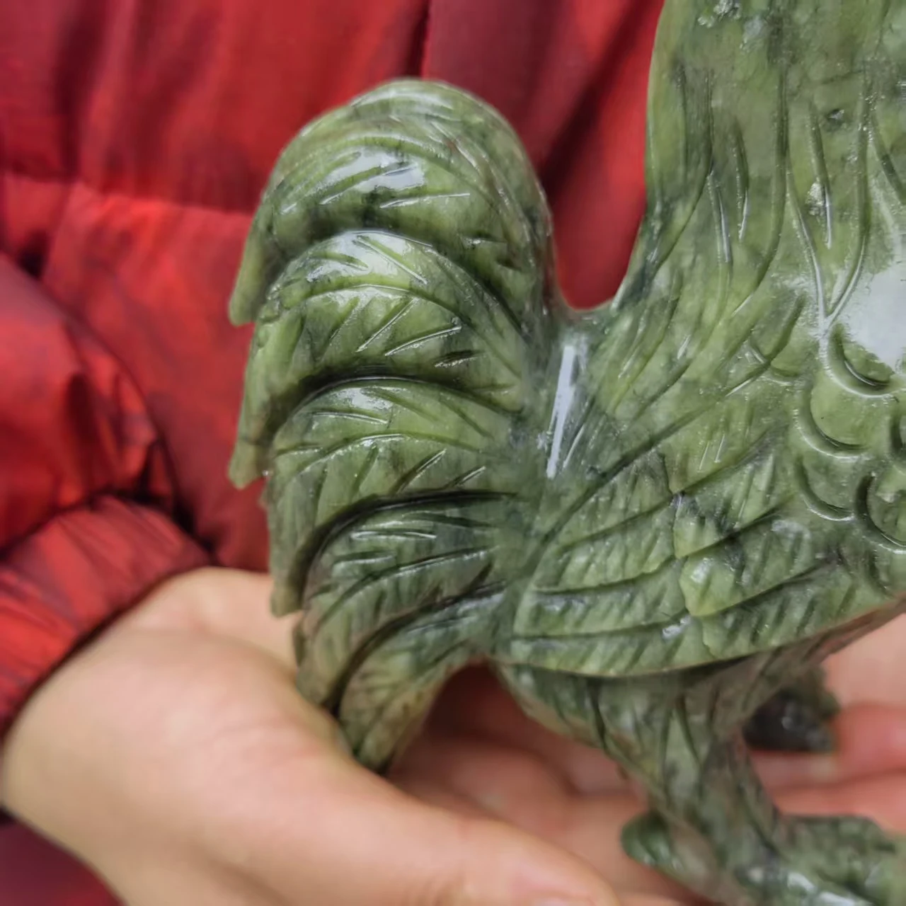 1 قطعة تمثال اليشم إليجال الأخضر الطبيعي للثروة حسن الحظ تمثال الوحش ، تحارب قبالة الشر الطاقة الحرس باب الأسد #2