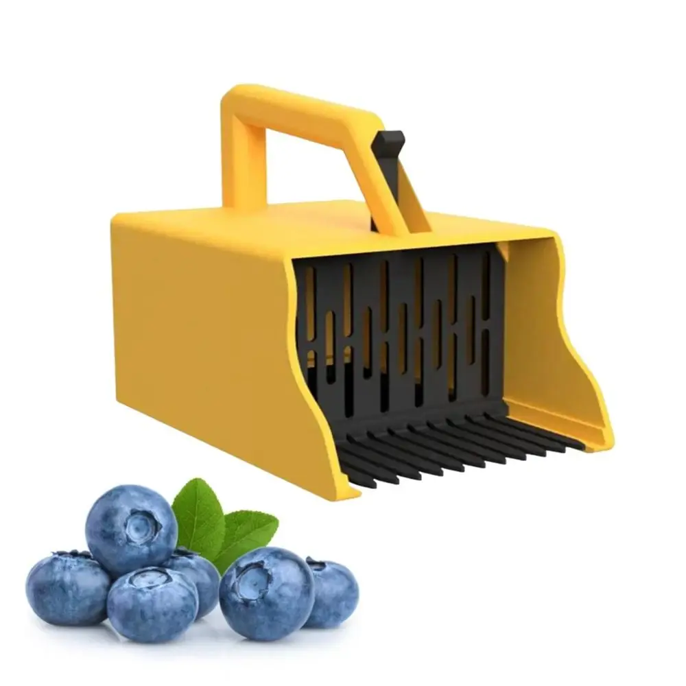 Yellow Blueberry Picker Berry Picking Compact Collection Harvester Shovel Tool Convenient Sturdy PP Berry Comb Outdoor