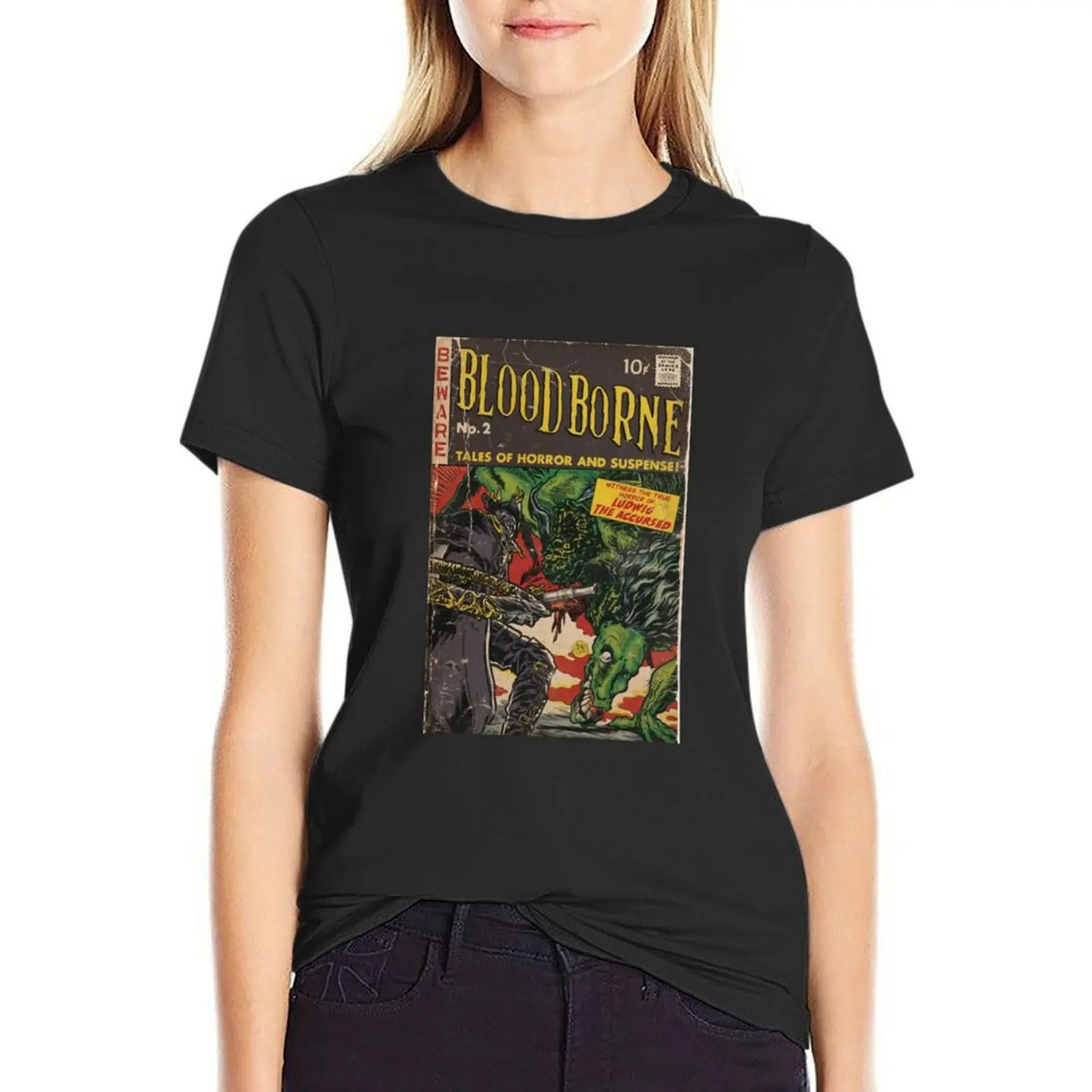 

Bloodborne comic cover fan art Poster290 T-Shirt animal print shirt for girls blanks shirts graphic tees clothes for woman