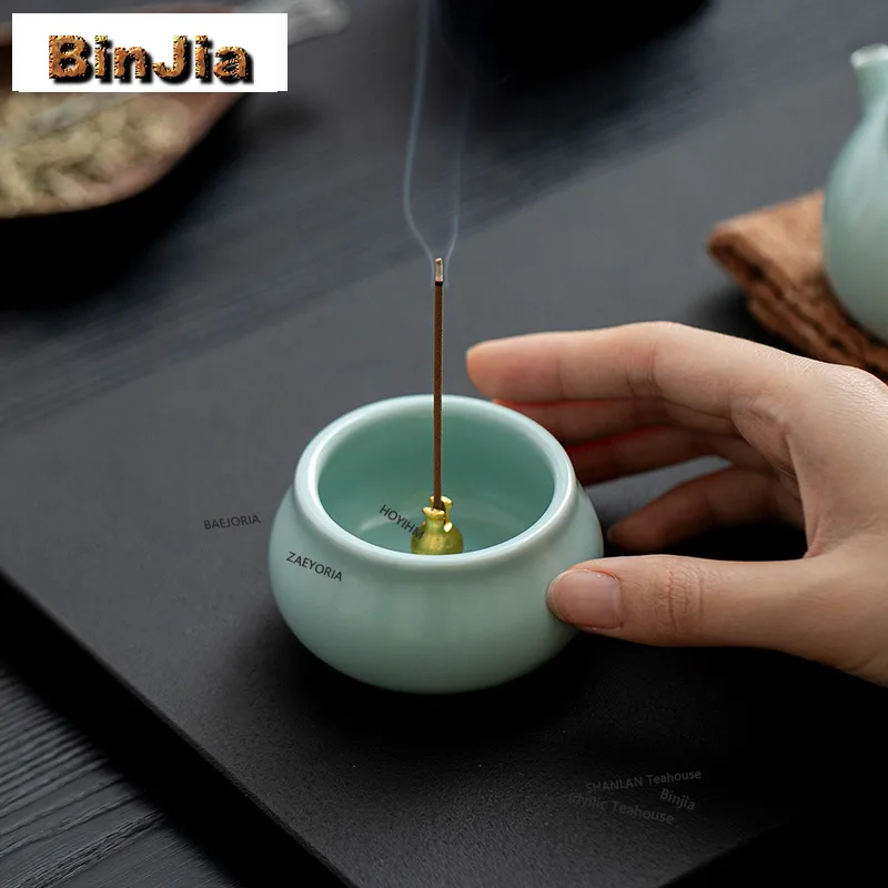 BAEJORIA Congealed Fat Cyan Incense Holder Incense Waterfall Incense Burners Meditation Smell Distributor Censer Accessories