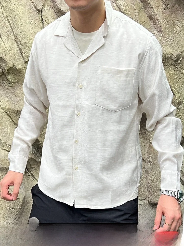 

Italian Sle Men's l Linen Long Sve irt Casual Commute Breathable Lightweight Pure Color Spring Autumn irt