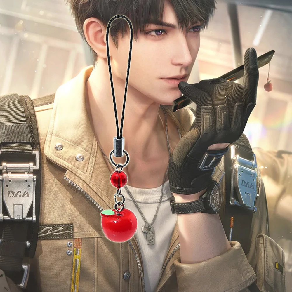 Amor y espacio profundo Caleb Apple teléfono encanto correa Kawaii accesorios lindo colgante llavero cordón cadena encanto