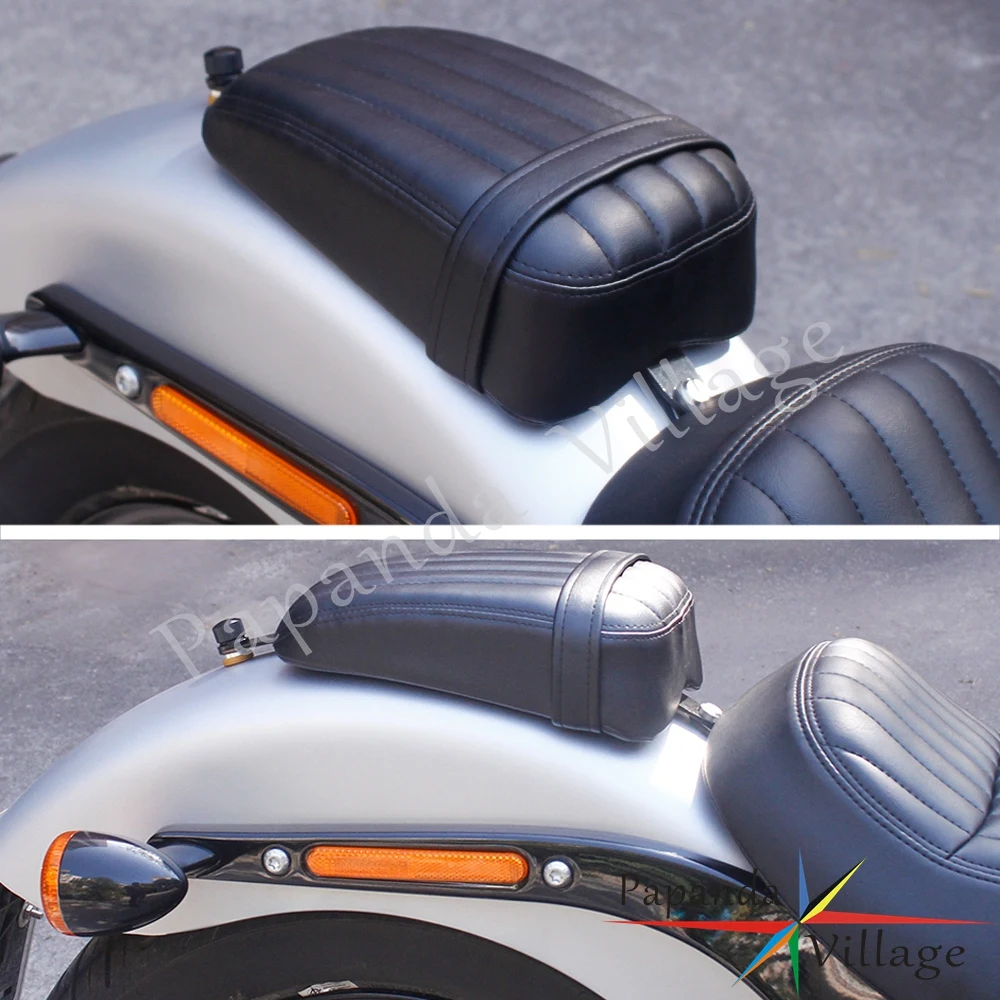 Motorcycle Fender Seat Rear Passenger Seat Cushion Tail Pillion Pad For Harley Softail Slim FLSL /Street Bob FXBB 2018-2019 2020 - view 6