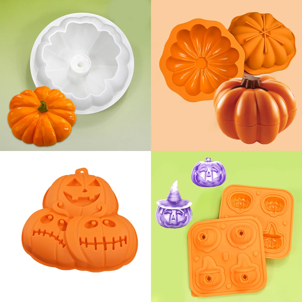 Halloween Kürbis Kuchen Form Kürbis Eis Tablett Silikon Kuchen Form Halloween Dessert Backen Werkzeuge Schokolade Form Küche Liefert