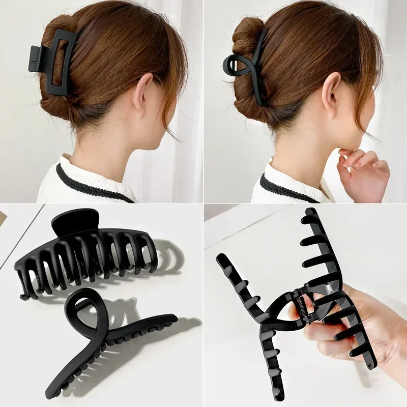 Artigli per capelli grandi neri in stile coreano eleganti forcine in acrilico fermaglio per capelli granchio copricapo per accessori per capelli da donna e ragazza