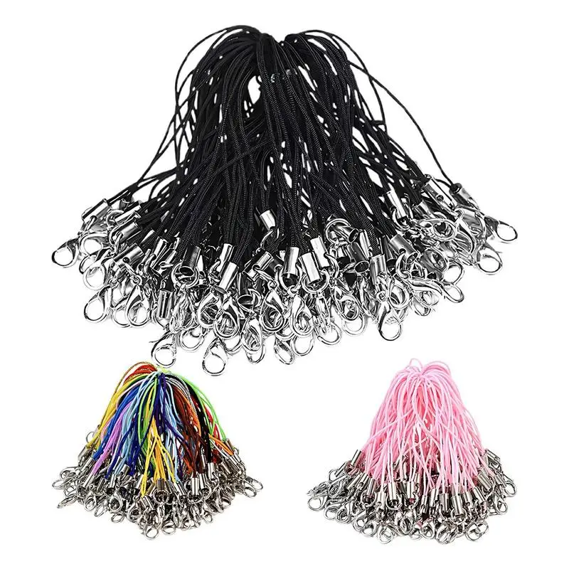 Corde de fermoir ster corrigée, cordons de sangle de lanière de téléphone portable, crochets de porte-clés de cloche, fournitures exécutives, pendentif de sac, accessoires, 100 pièces