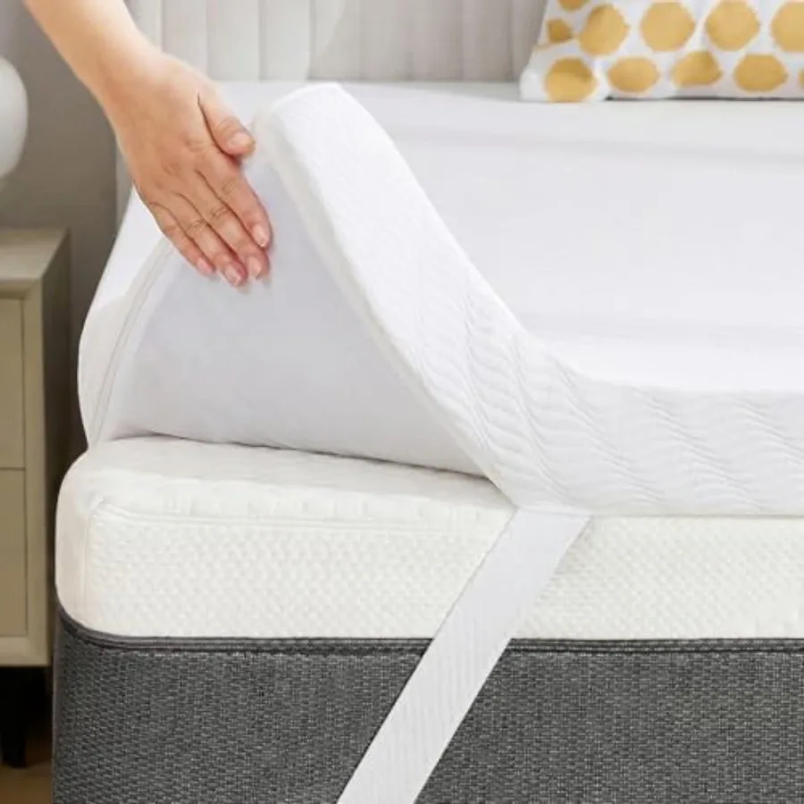 

Size Gel Memory Foam Mattress Topper for College Dorm, Supportive Pressure Relief Bed Topper with Removable Washable Cover, Cer