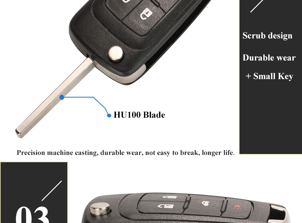 Jingyuqin Flip Remote Auto Schlüssel Shell Für Chevrolet Cruze Epica Lova Camaro Impala Fit Astra J Corsa E Insignia Zafira C2 3 4 5BT – Detail 7