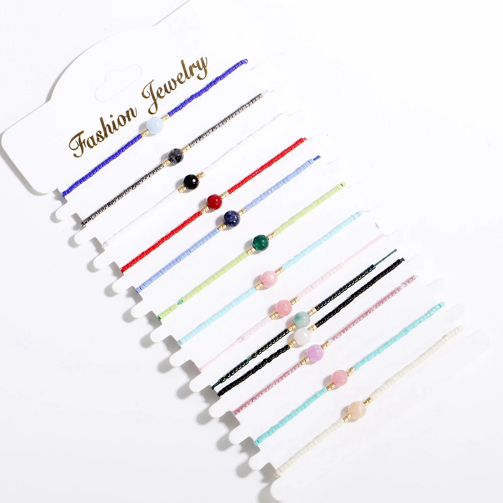 Handmade Small Bracelets Rice Beads Beaded Bracelet Natural Stone Beads Jewelry Line Friendship Bracelet Champagne image 5