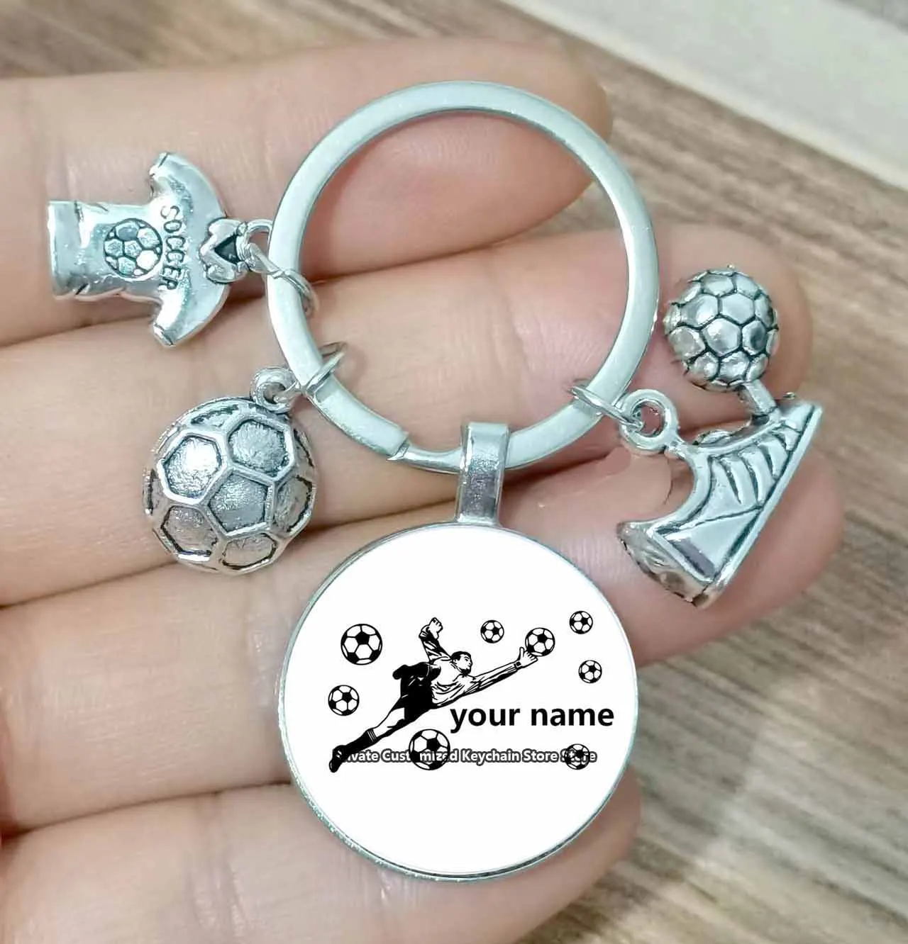 Football Diy Custom Name Keychain Play Football Boys Keychain, Diy Private Customized Keychain For Football Enthusiasts