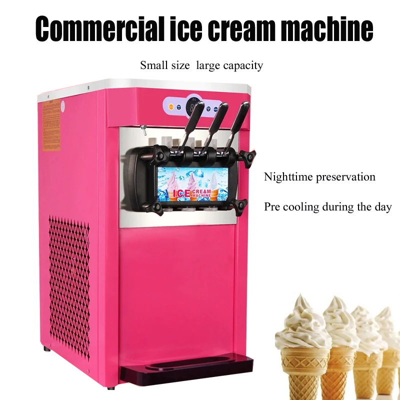 Commercial Ice Cream Machine, Full-Automatic Stainless Steel Desktop, Three Color Ice Cream Machine, Chicken Rolls Machine