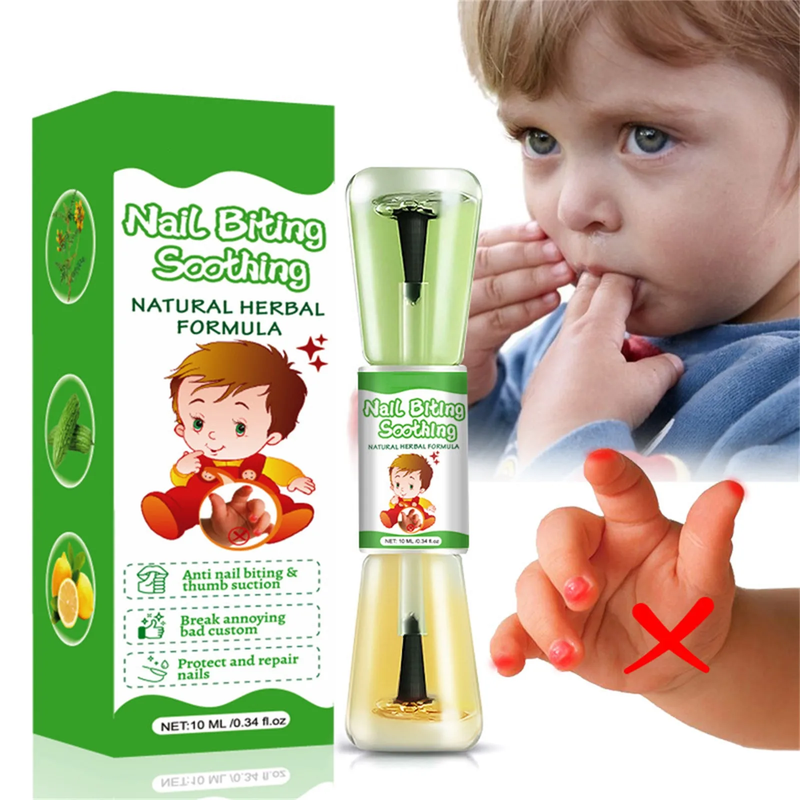 10ml Stop Nail Biting Water, Bitter Nail Water Helps Correct Nail Biting Behavior, Safty Thumb Sucking Stop For Kids Children