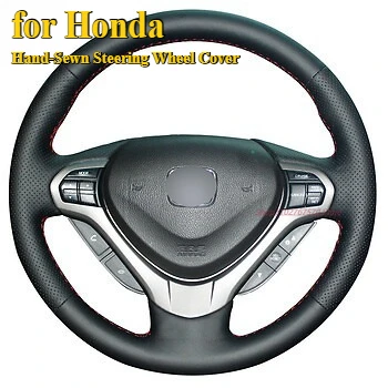 

DIY Hand-Sewn Anti slip Breathable PU Leather Steering Wheel Cover Wrap for Honda Accord 2011 Car Interior Accessories