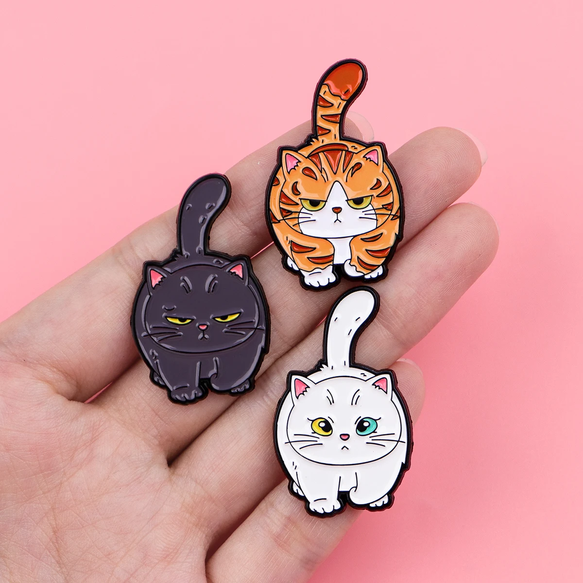 Cute Cat Enamel Pin Cartoon Monster Brooch For Coat Women's Brooches Fashion Lapel Badges Jewelry Gift for Friends