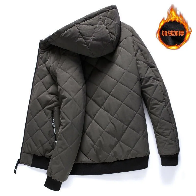 2024 Autumn and Winter New Fashion With Thick Warm Cotton Padded Jacket Men\'s Casual Loose Large Size High Quality Hooded Coat